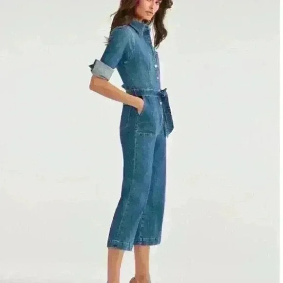 7 For All Mankind Luxe Cropped Playsuit - Picture 2 of 3